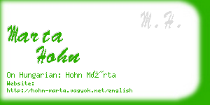 marta hohn business card